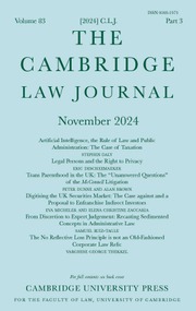 The Cambridge Law Journal